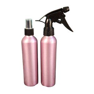 Aluminum Spray & Pump Bottles 2-Pack With Black Caps For Plant Garden Beauty Or